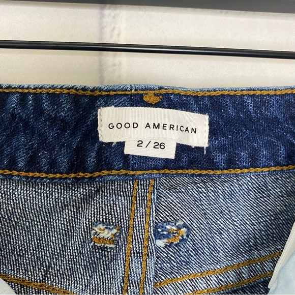 New Good American Cutoff High Waist Denim Shorts size 26 - Picture 5 of 9